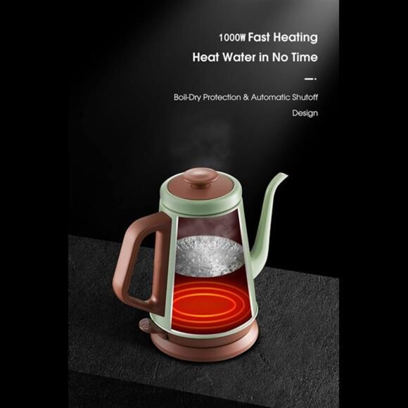 Gooseneck Electric Kettle(1.0L), 100% Stainless Steel BPA Free Classic Pour Over - Picture 6 of 7